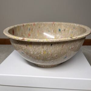 VTG Texas Ware Melamine Confetti Mixing Bowl #118 Splatter Speckled Tan Medium